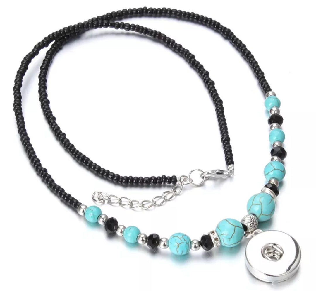 Turquoise blue short necklace 18mm