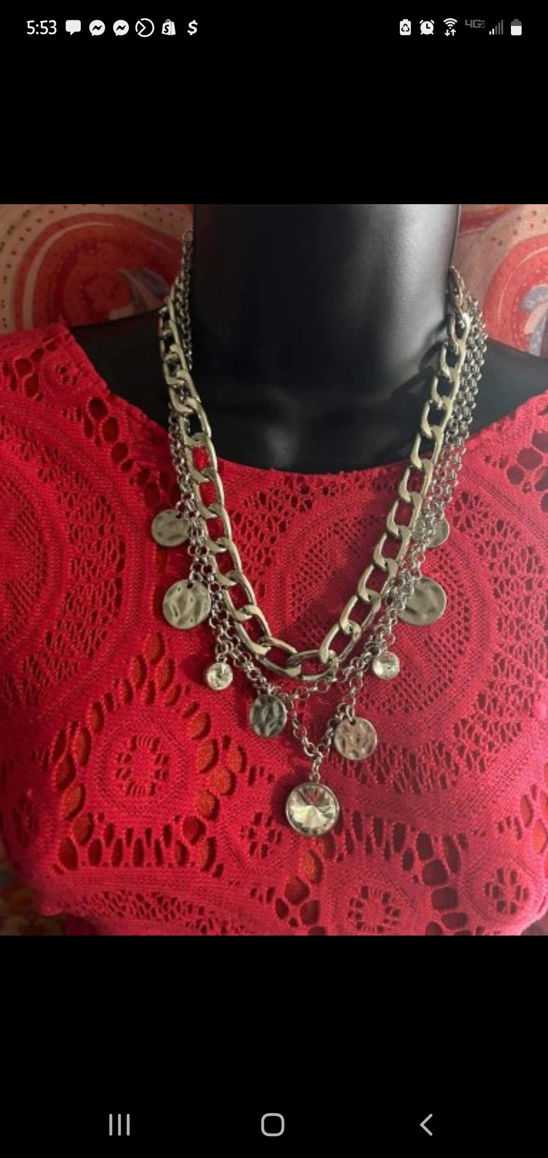 Classic Metal chain white short necklace