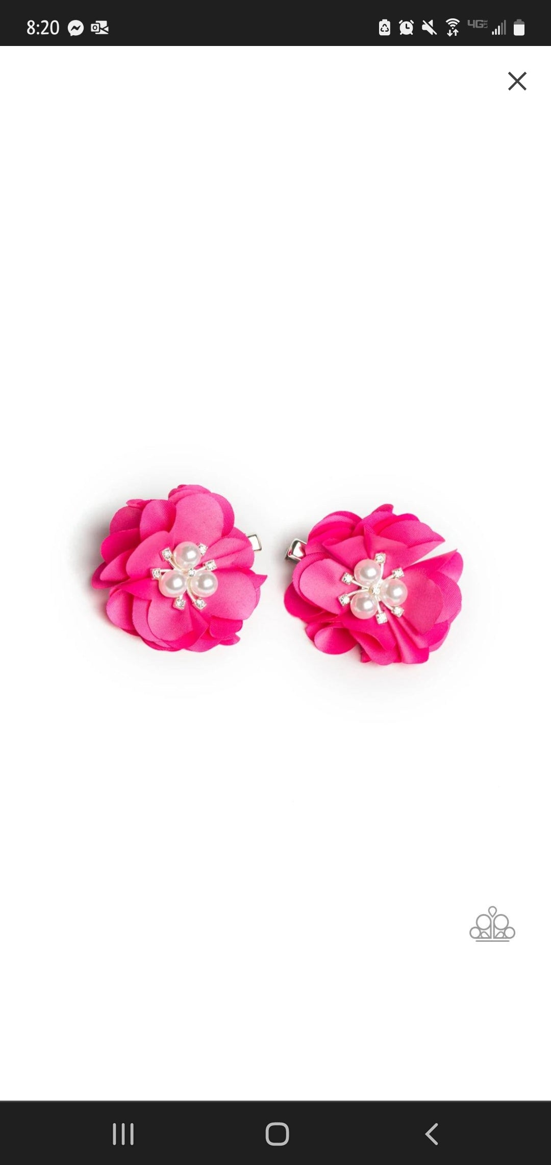 pink bows hair flower clip