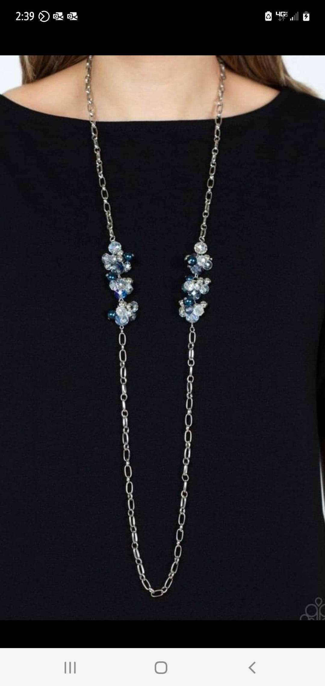 Touch of blue long necklace