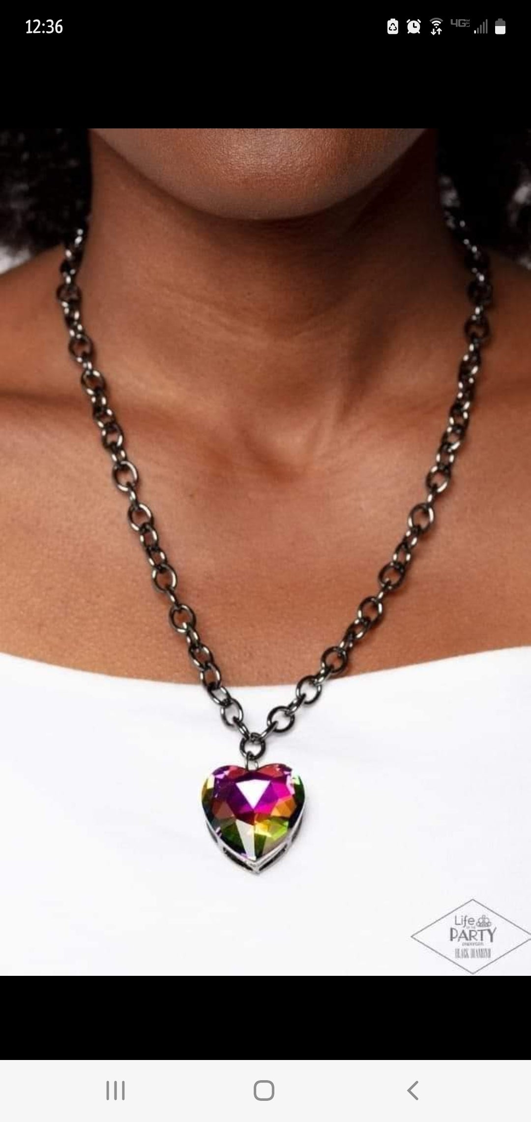 Heart of heart short oil necklace