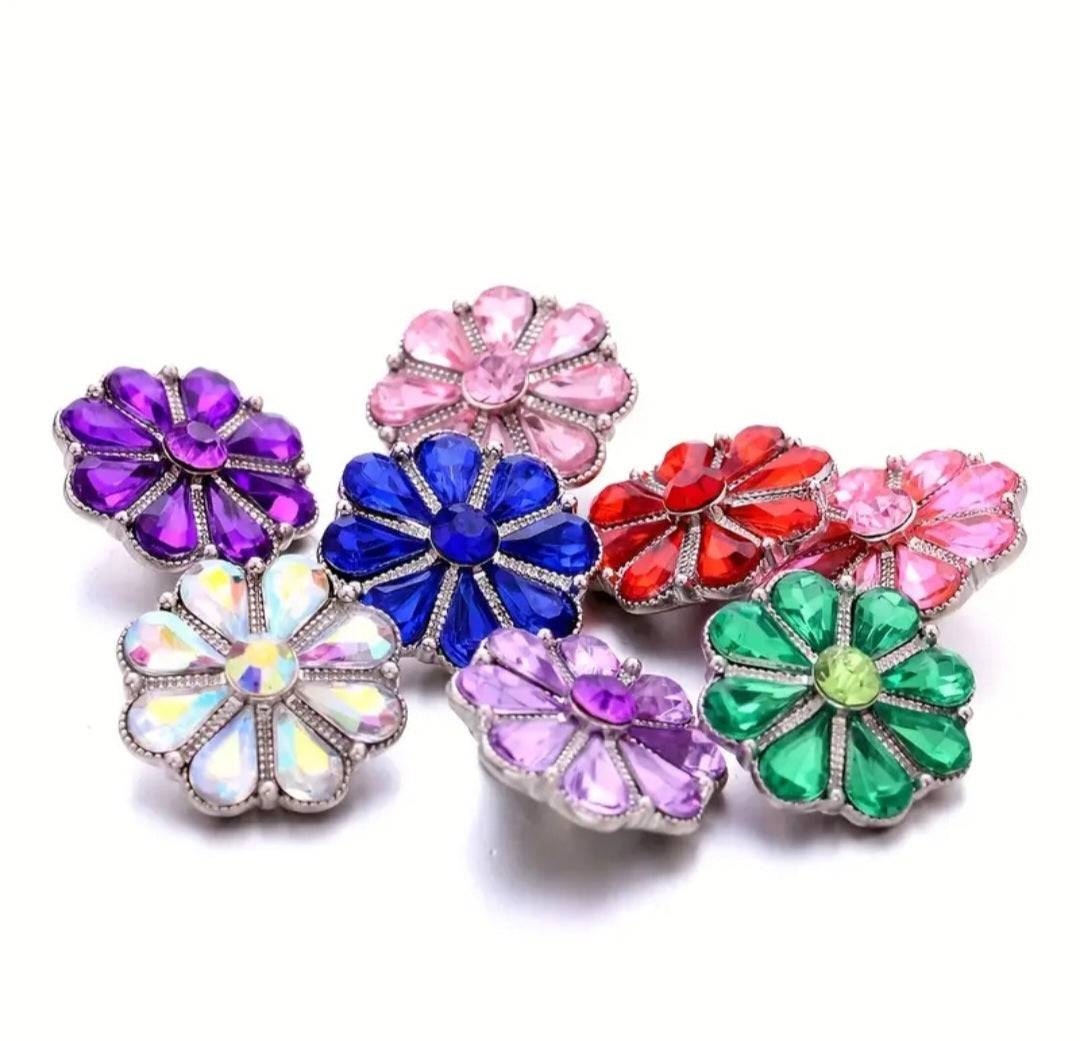 floral snaps iridescent 18 mm