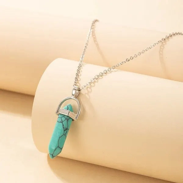 Healing crystal multiple colors short necklace