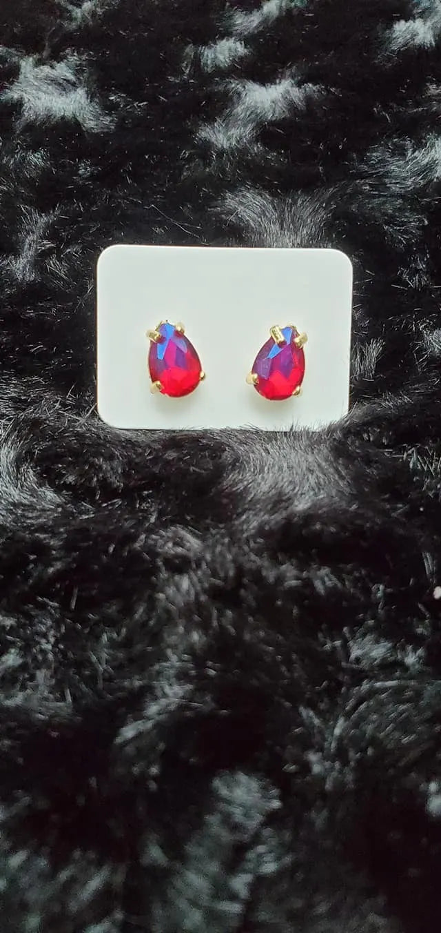 Fire pink teardrop earrings kks107