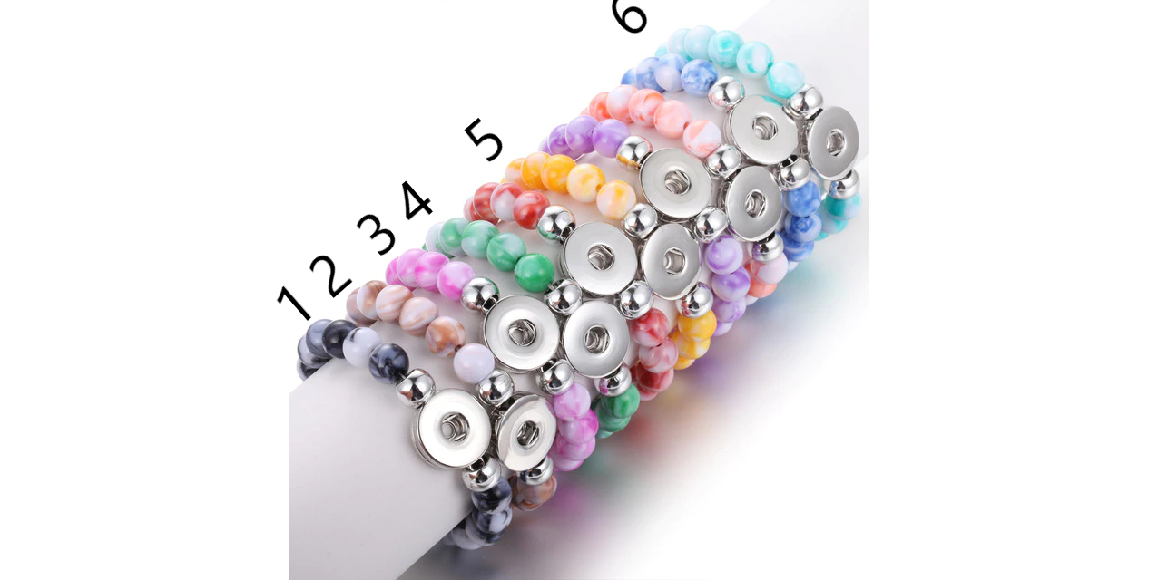 tye dye snap bracelets 18 mm