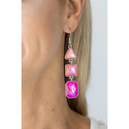 Cosmic Culture - Pink iridescent earrings