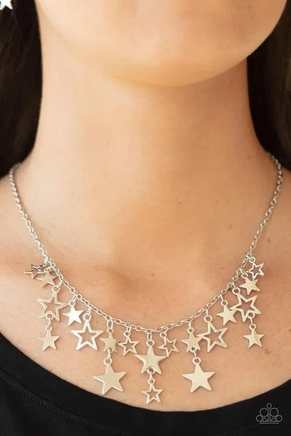 Stellar Stardom - Silver gold short necklace usa