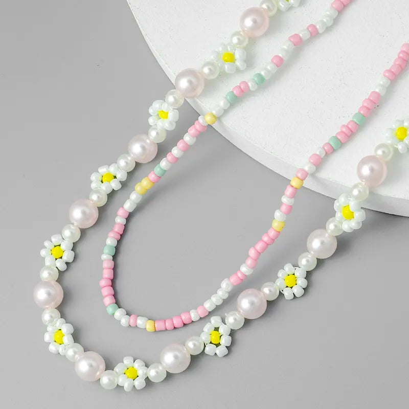 Spring Flower layered necklace 7772