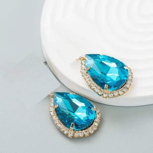 Mixed tear blue earrings 7980