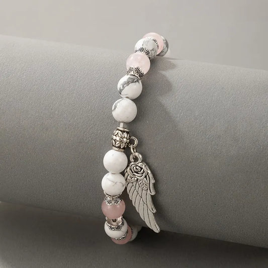 Feather healing crystal multi bracelet 9000