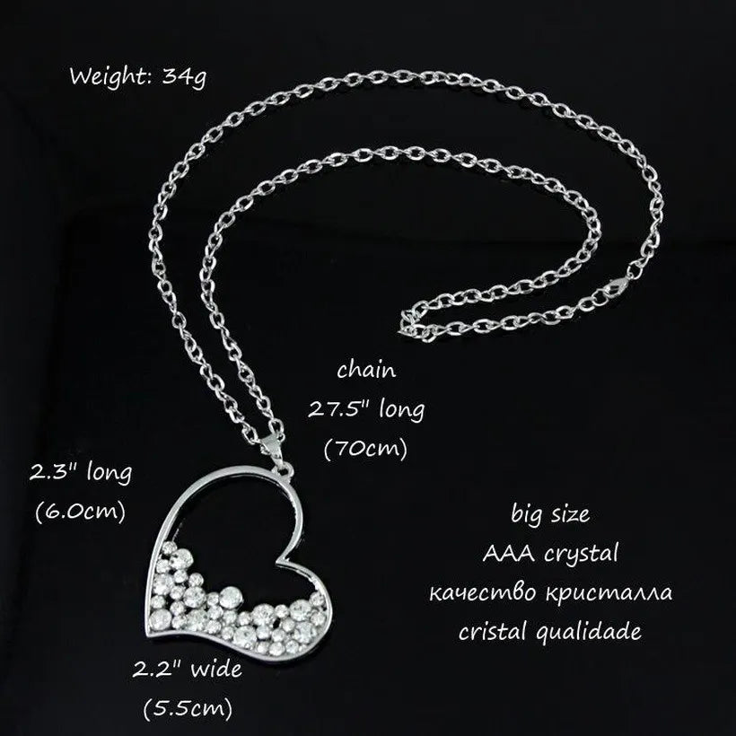 Crush my heart white long necklace