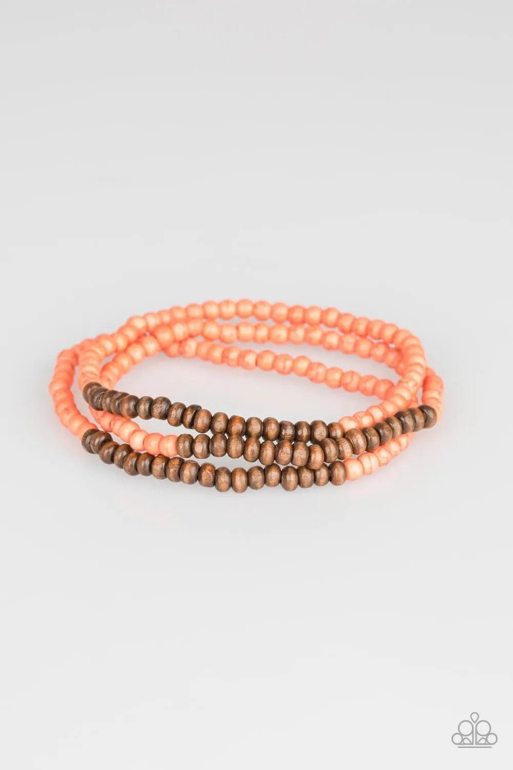 Woodland Wanderer - Orange green wood bracelet