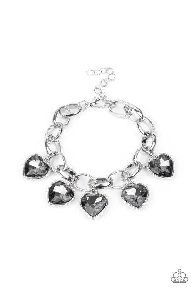 Candy Heart Charmer - White silver multi bracelet