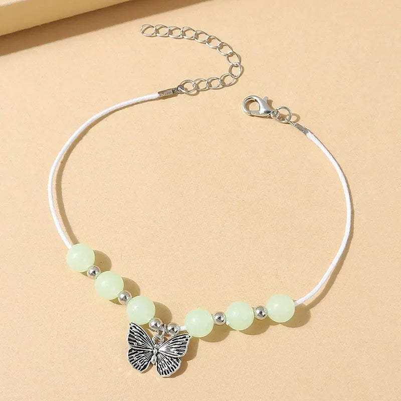 Butterfly Creative Luminous Bead Anklet