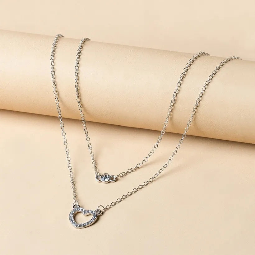 perfects love silver layered necklace