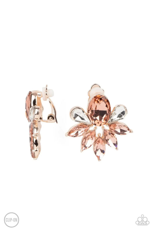 Fearless Finesse - Rose Gold clip earrings iridescent papa