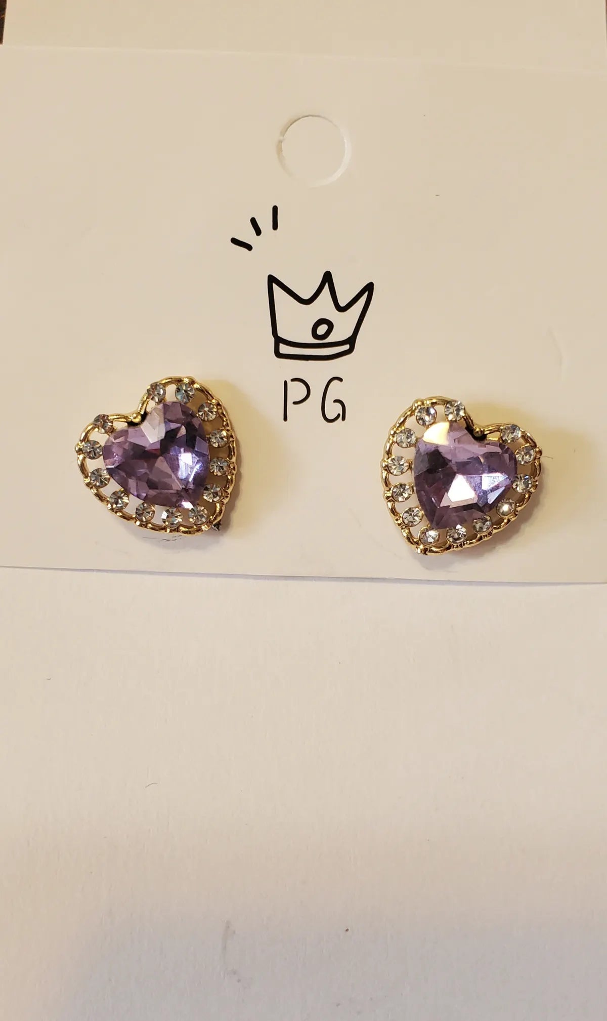 Purple Zircon Love post earrings 2294