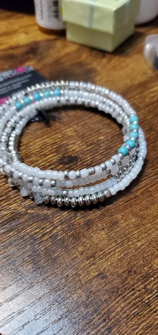 White candy coil bracelet