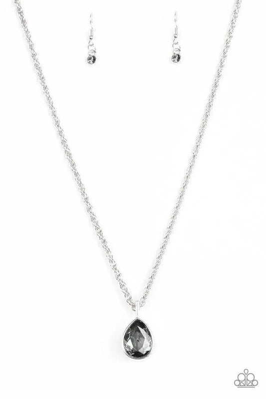 Dollar Drop - Silver Necklace long