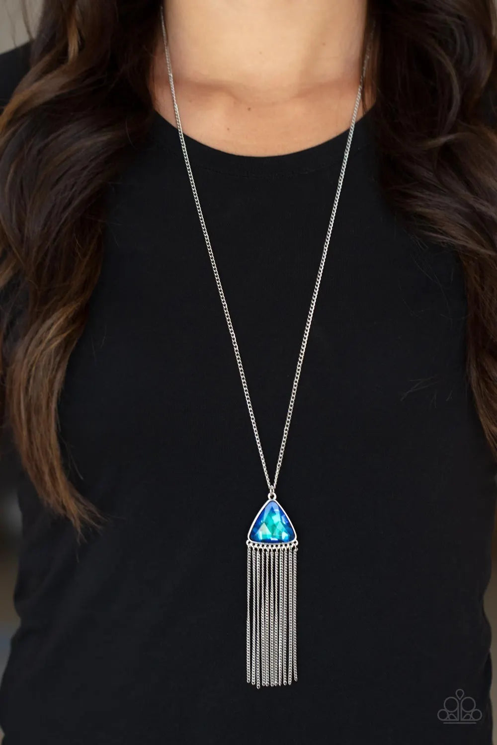 Proudly Prismatic - Blue long necklace oil