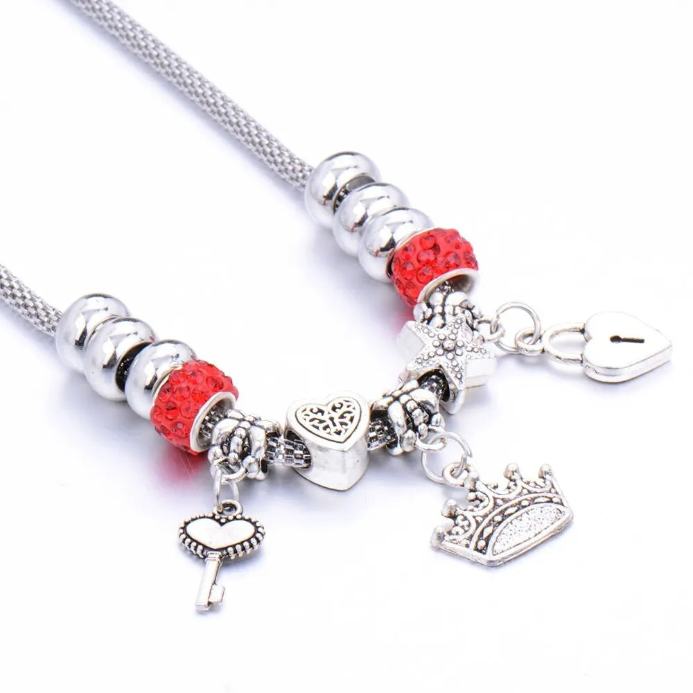 charming couple red short necklace