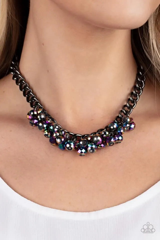 Galaxic knockout multi oil short necklace