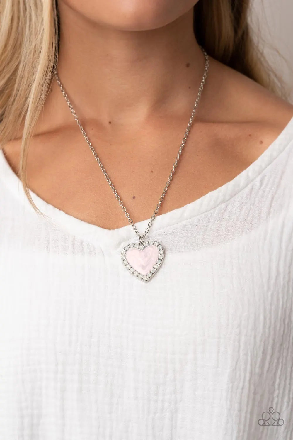 Heart Full of Luster - Pink Necklace short