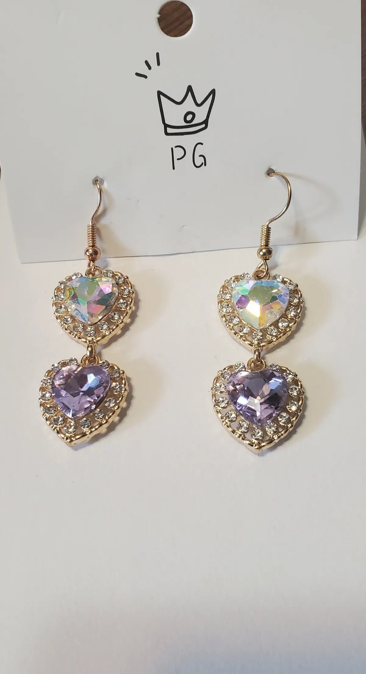 Purple Zircon Love post earrings 2294