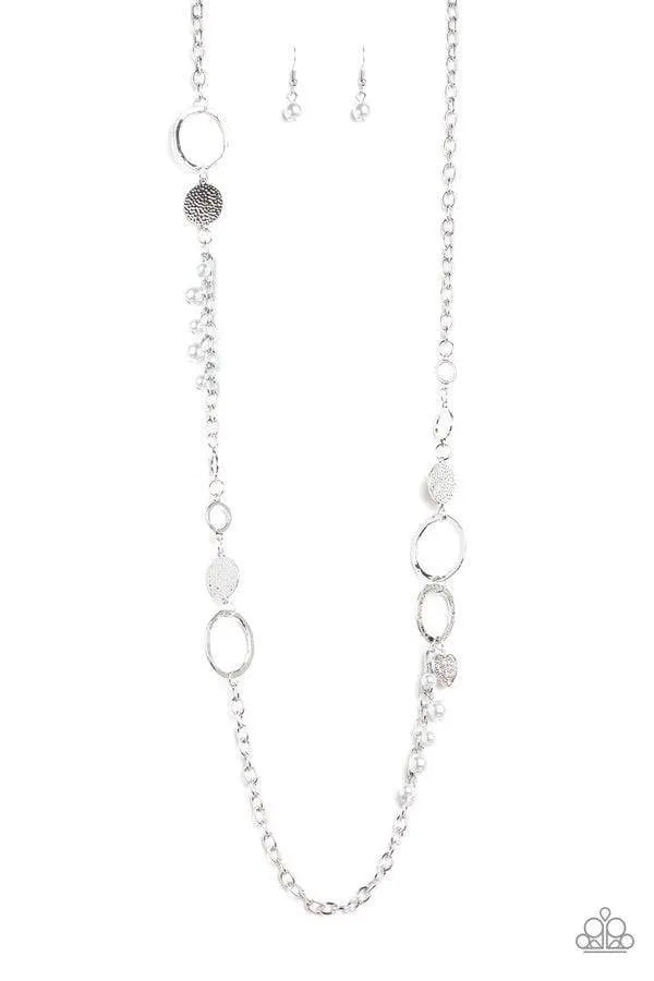 Unapologetic Flirt - Silver pink long necklace papa