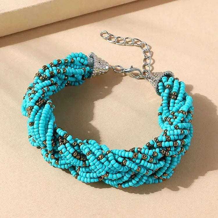 Seed bead blue bracelet 1138