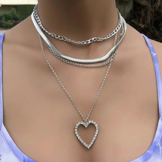 Lots of love white short layered necklace