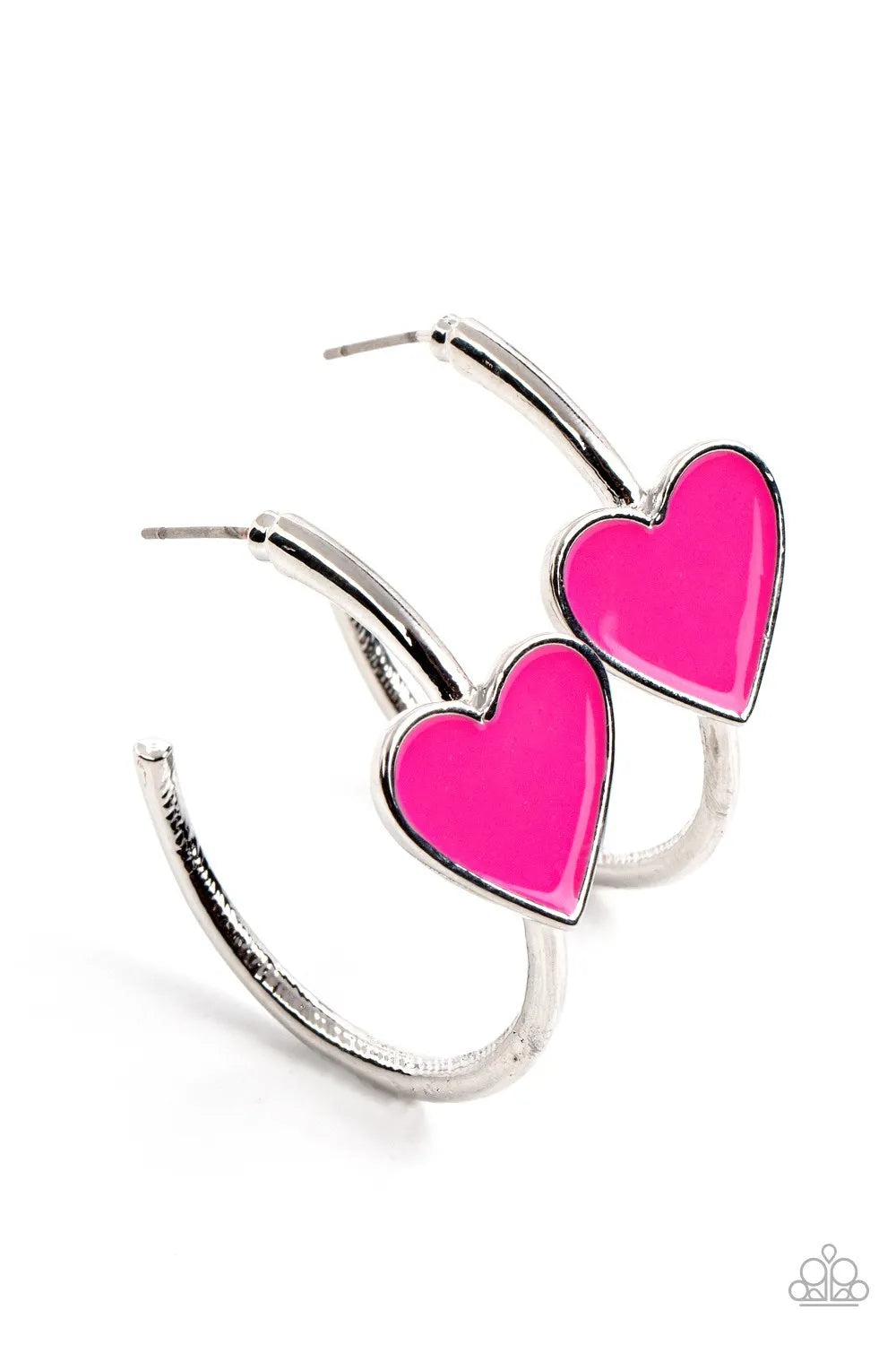 Kiss Up - Pink blue hoop earrings papa