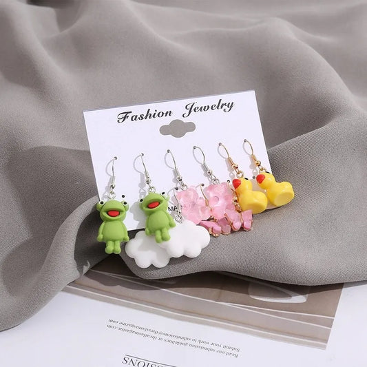 cloud duck animal multiple earrings 7993