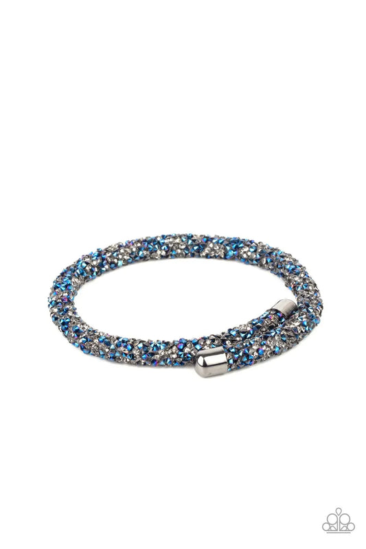 Roll Out The Glitz - Multi white coil bracelet