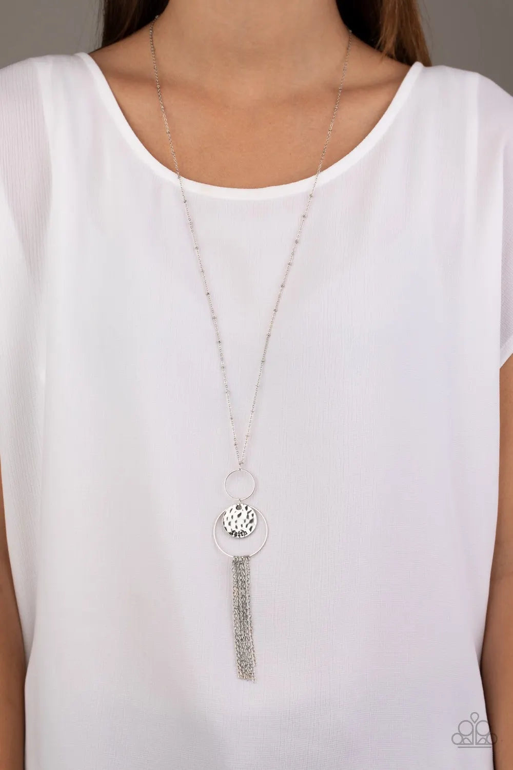 Faith Makes All Things Possible - Silver long necklace