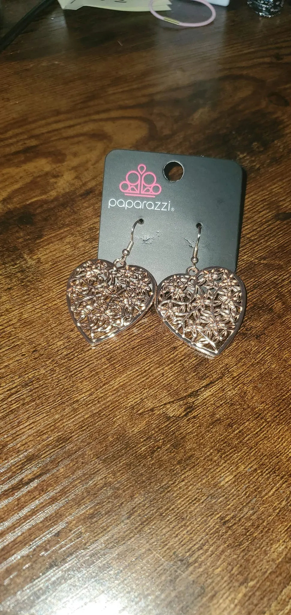 rose gold heart earrings