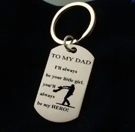 Father day keychain short necklace