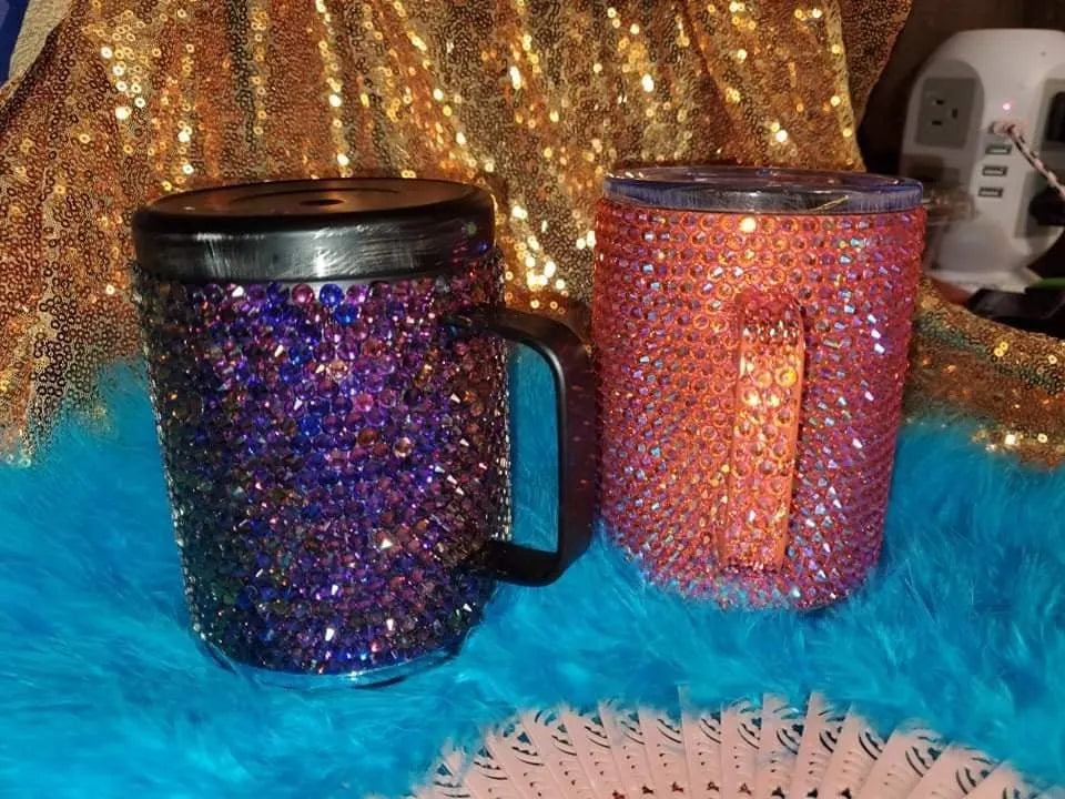 Purple dragon glitter cup mug