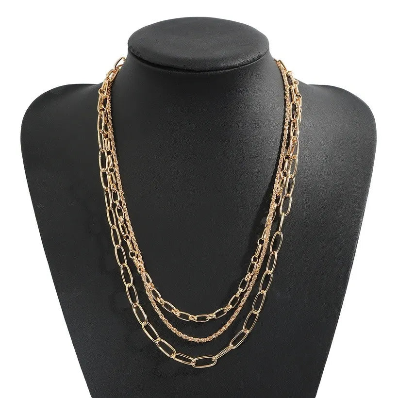 Chains of gold layered necklace