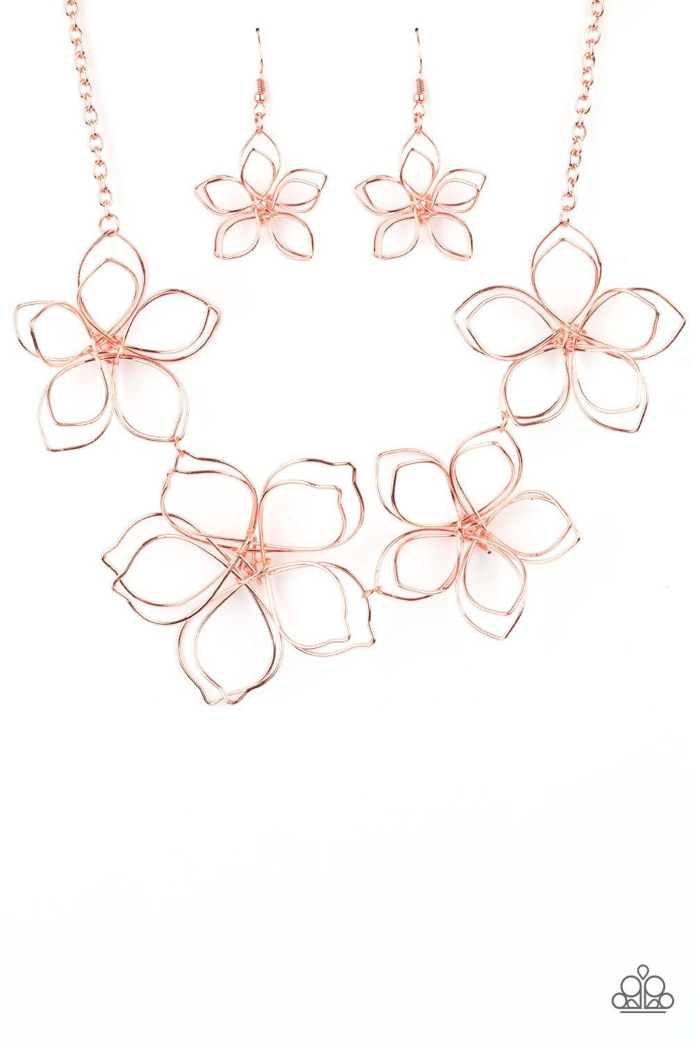 Flower Garden Fashionista - Silver copper short necklace