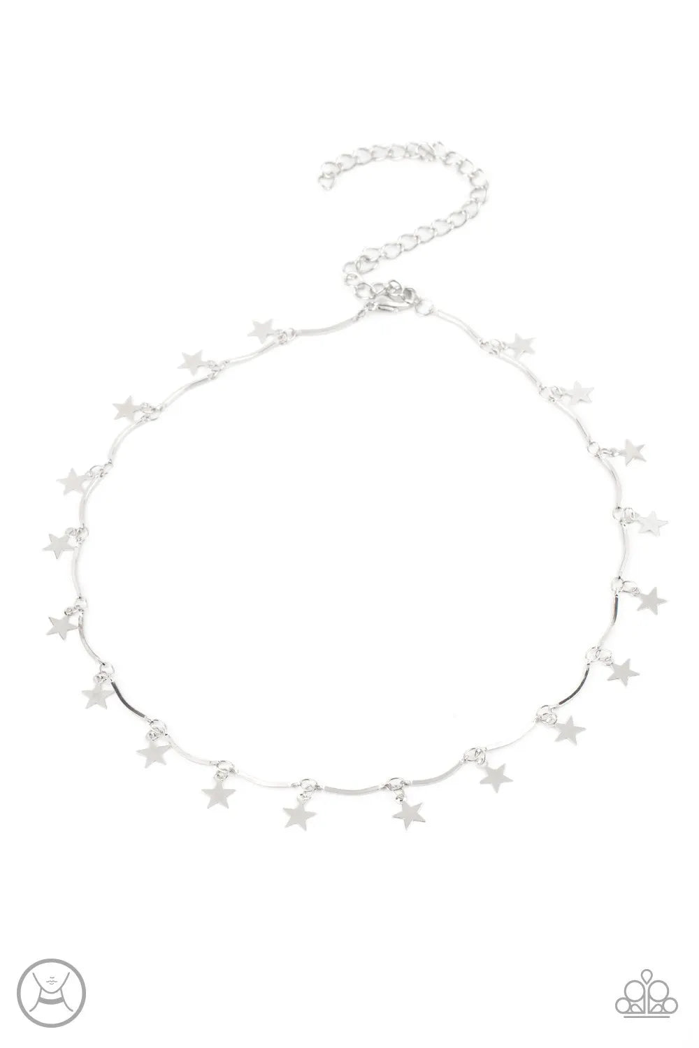 Little Miss Americana - Silver choker necklace