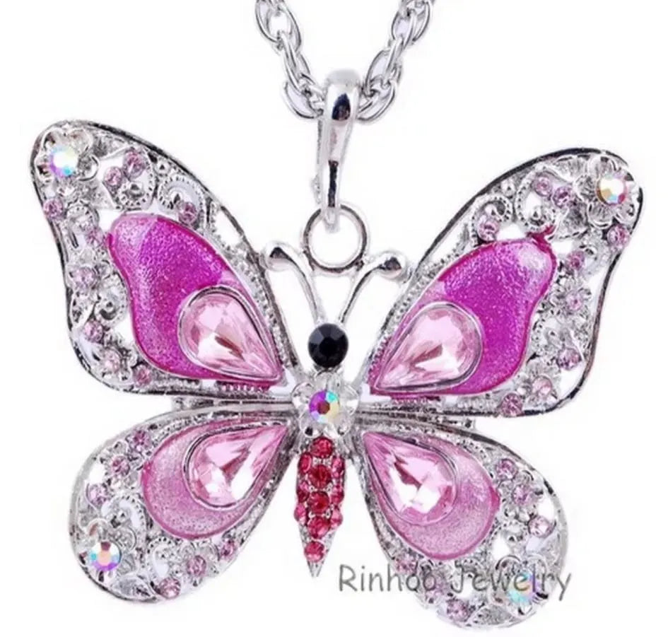 Butterfly multiple short necklace