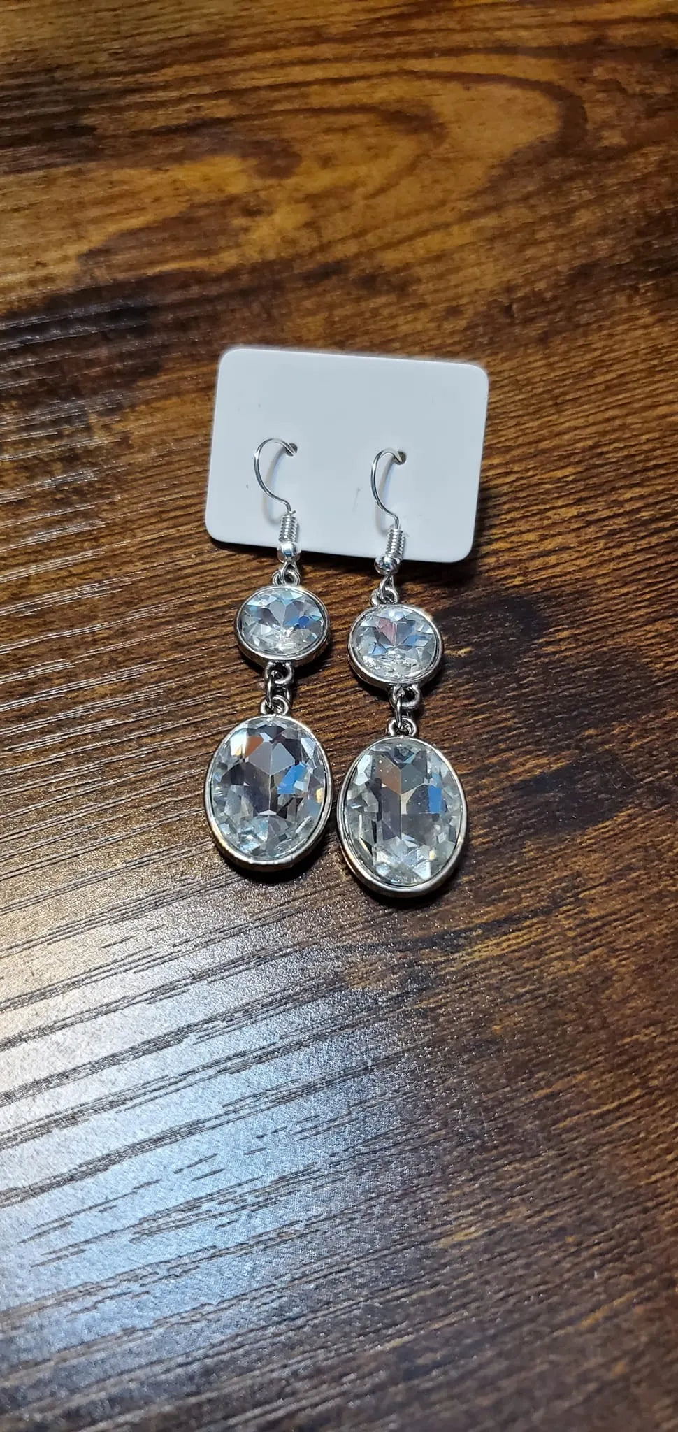 Class white earrings