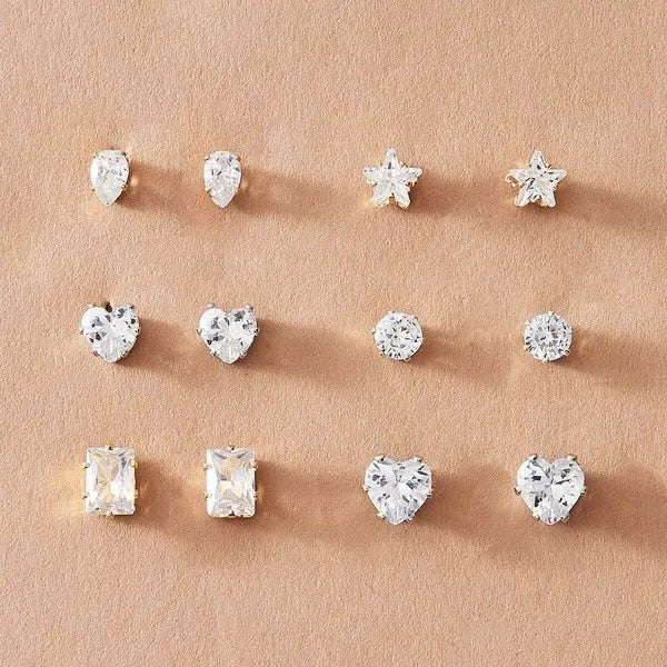 white stud post earrings