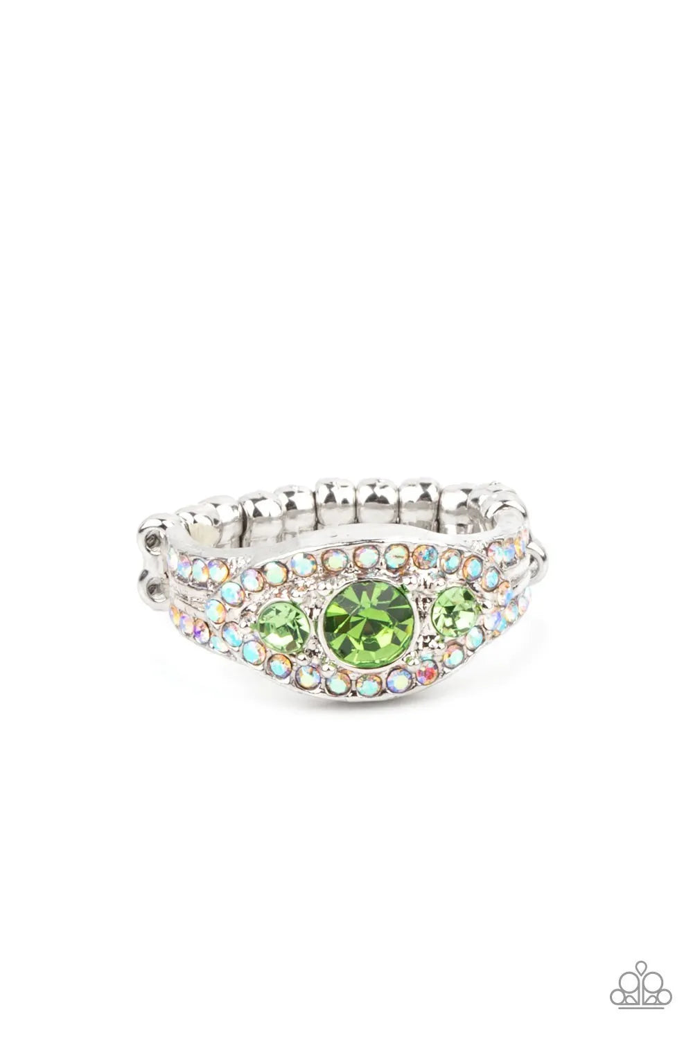 Celestial Crowns - Green band short ring