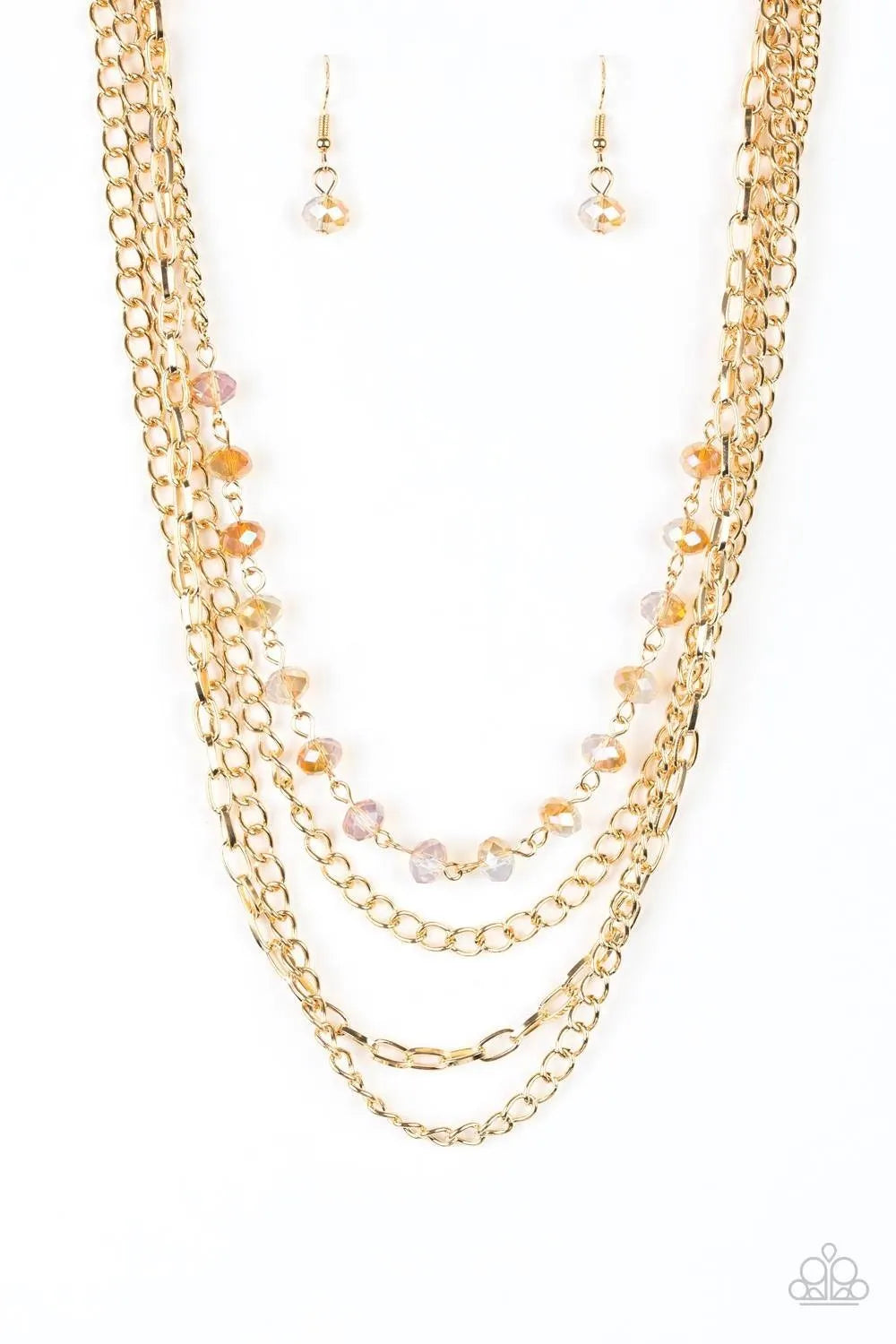 extra short orange gold necklace