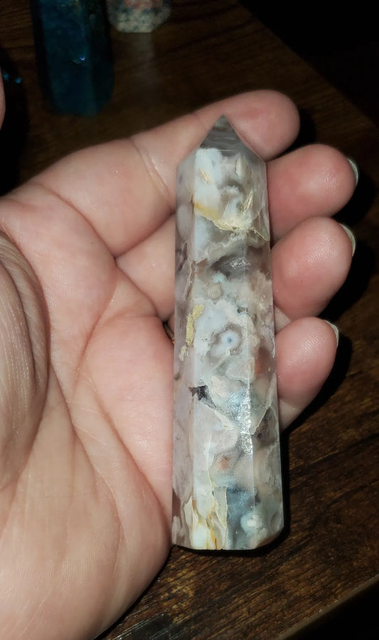 flower agate crystal 3.5