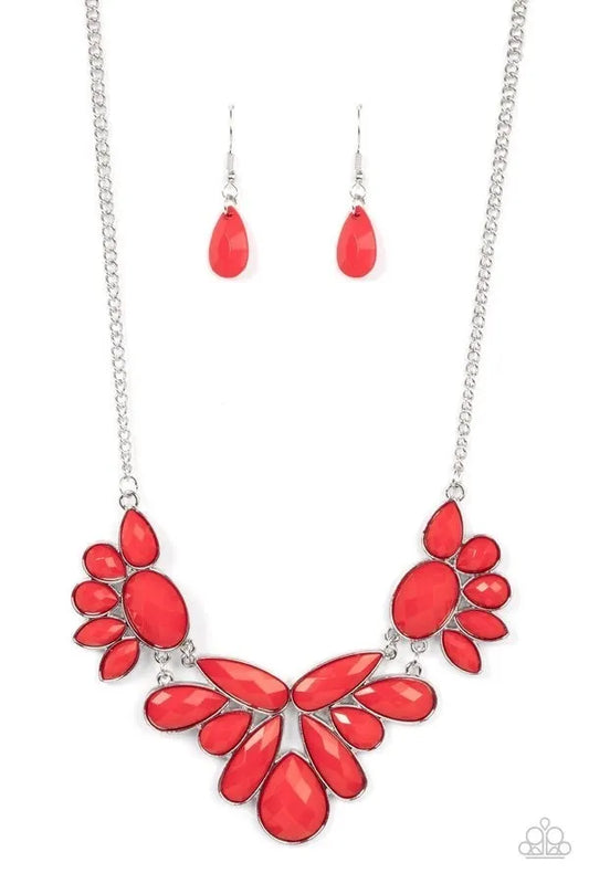 A Passing FAN-cy - Red short necklace