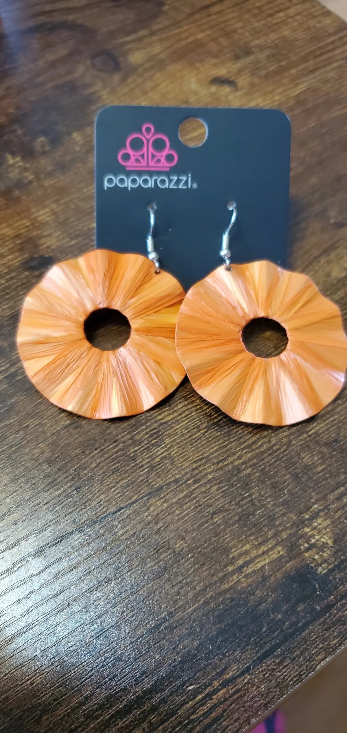 fan orange earrings papa