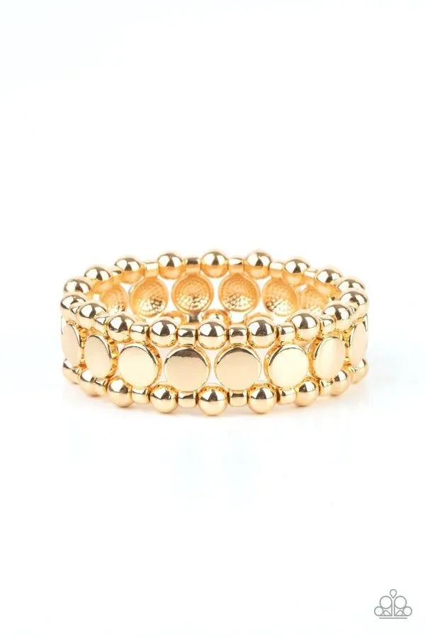 Metro Magnetism - gold stretchy bracelet